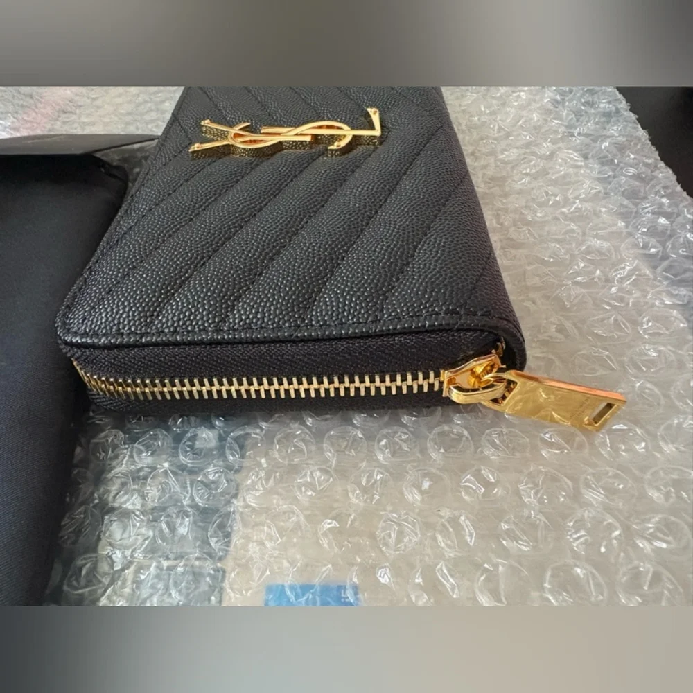 Yves Saint Laurent Cassandre Matelasse Zip Around Quilted Wallet - Picture 6 of 12